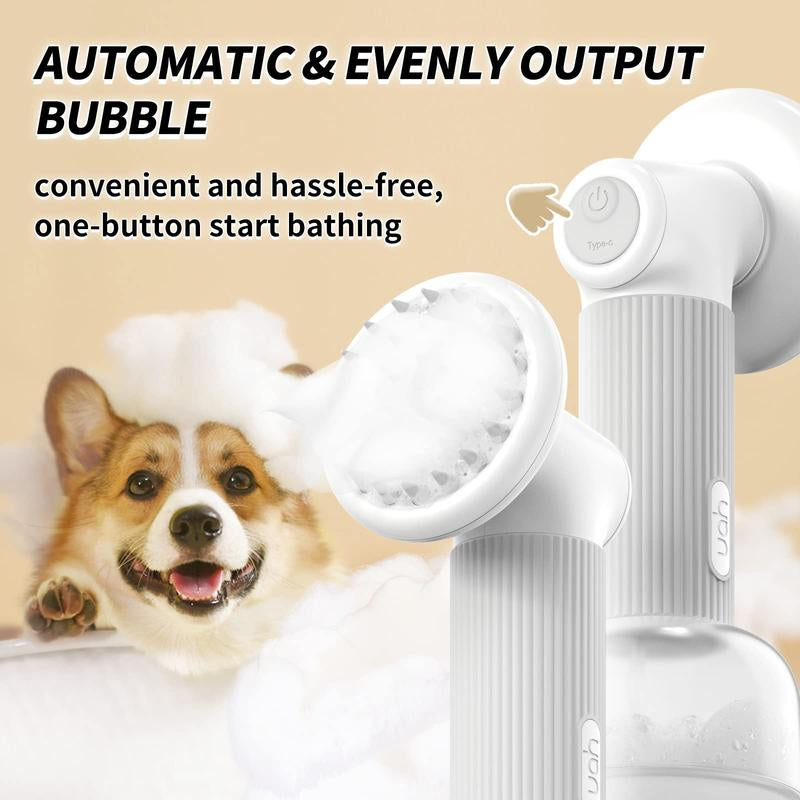Revolutionary Auto-Foaming Dog Bath Brush with Built-In Soap Dispenser – The Ultimate Wireless Grooming Tool for Dogs & Cats by Uahpet