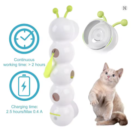 Exciting Interactive Caterpillar Cat Toy - Motion Activated & Rechargeable Fun for Your Indoor Kittens!