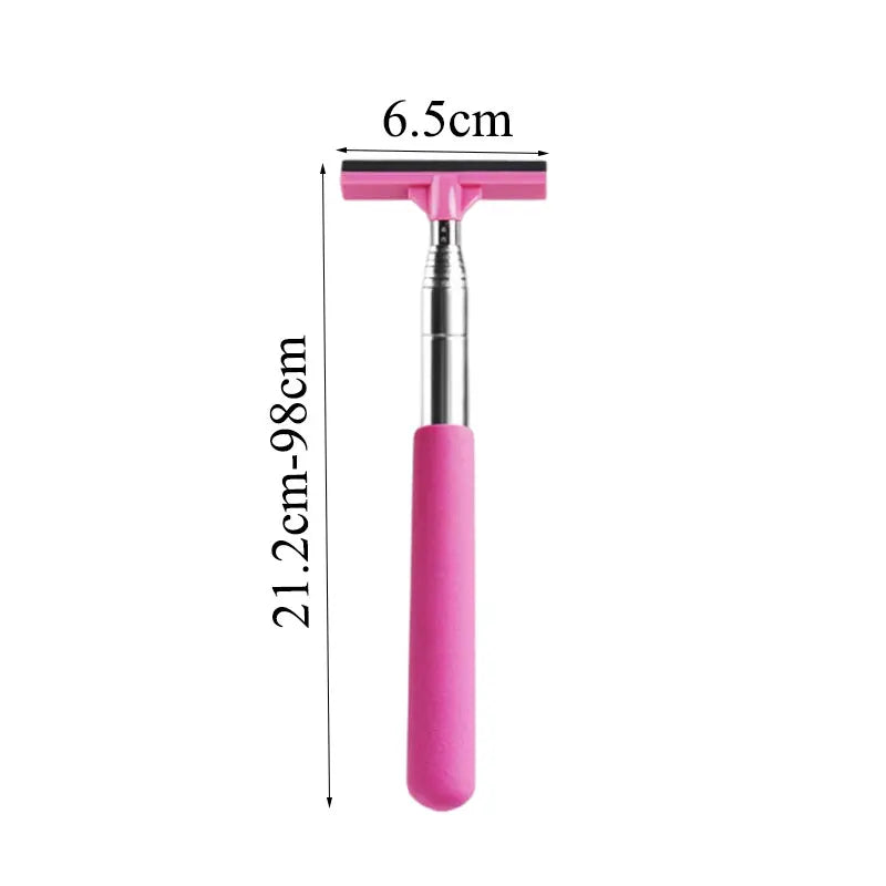 98Cm Car Rearview Mirror Wiper Stainless Steel Telescopic Retractable Layered Brush Head Auto Mirror Wash Cleaning Brush Wiper