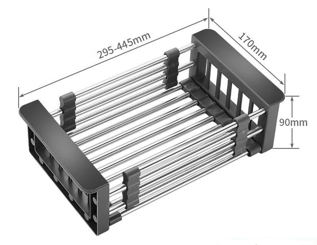 Revolutionize Your Kitchen with the Adjustable Stainless Steel Sink Drain Rack – Ideal for Effortless Drying of Fruits, Vegetables, and Dishes!