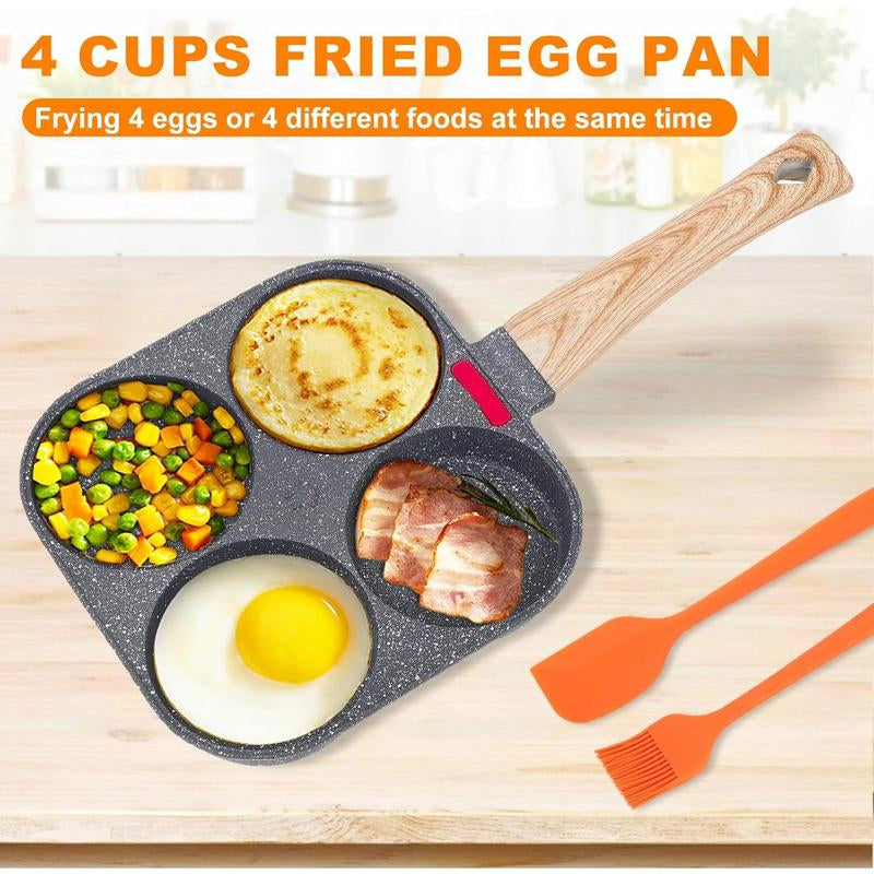 Transform Your Breakfast with the Nonstick 4-Cup Omelette & Pancake Pan – The Ultimate Healthy Aluminum Skillet for Quick & Delicious Meals!