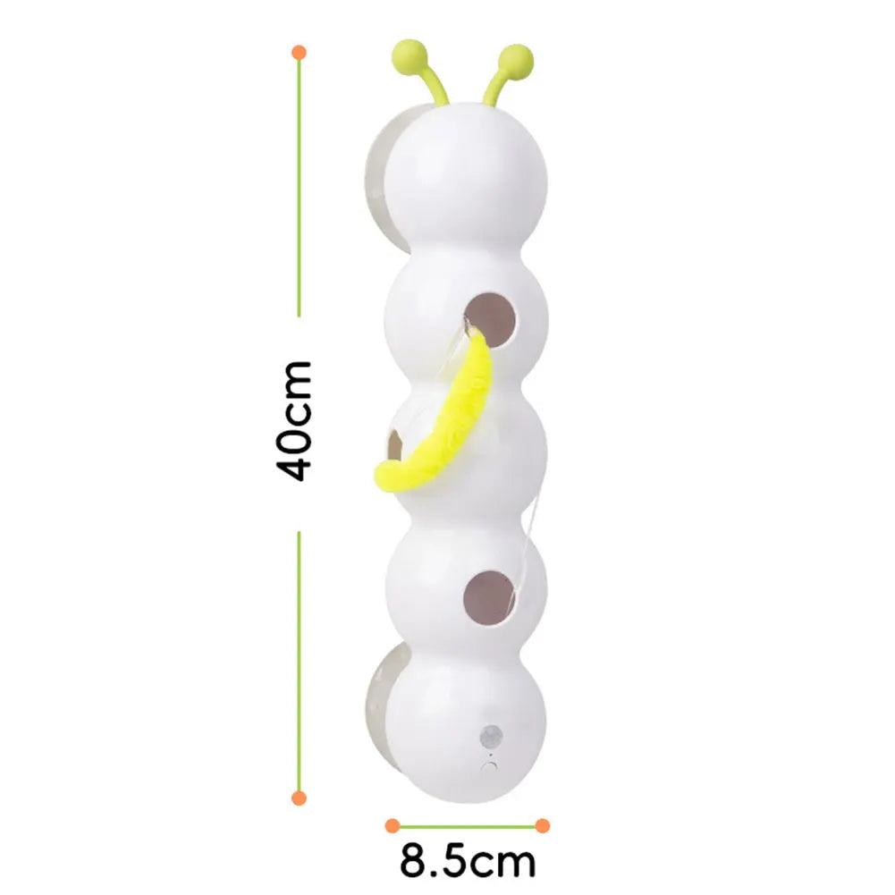 Caterpillar Teasing Cat Toy Motion Activated Kitten Toy Rechargeable Automatic Cat Toy with Tail for Bored Indoor Cats