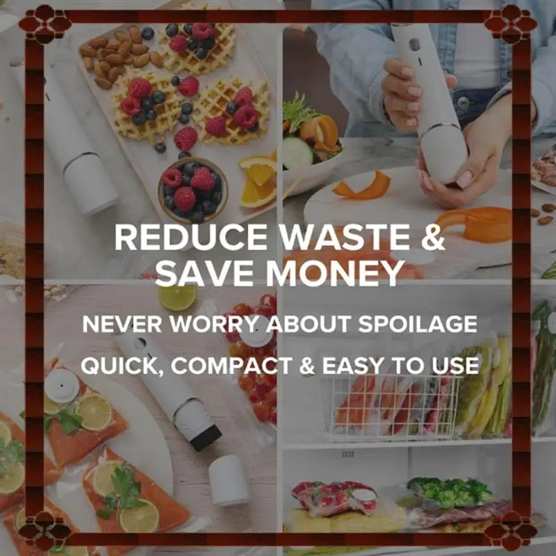 Revolutionize Your Food Storage with the Compact Handheld Vacuum Sealer - Freshness Guaranteed in Just 5 Seconds!