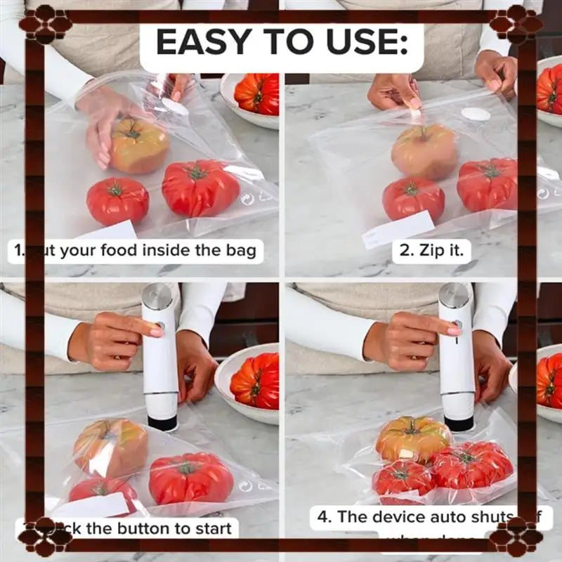 Revolutionize Your Food Storage with the Compact Handheld Vacuum Sealer - Freshness Guaranteed in Just 5 Seconds!