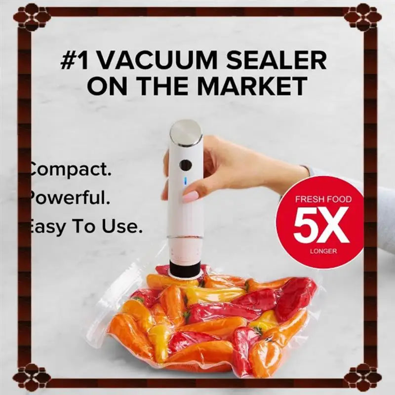 Revolutionize Your Food Storage with the Compact Handheld Vacuum Sealer - Freshness Guaranteed in Just 5 Seconds!