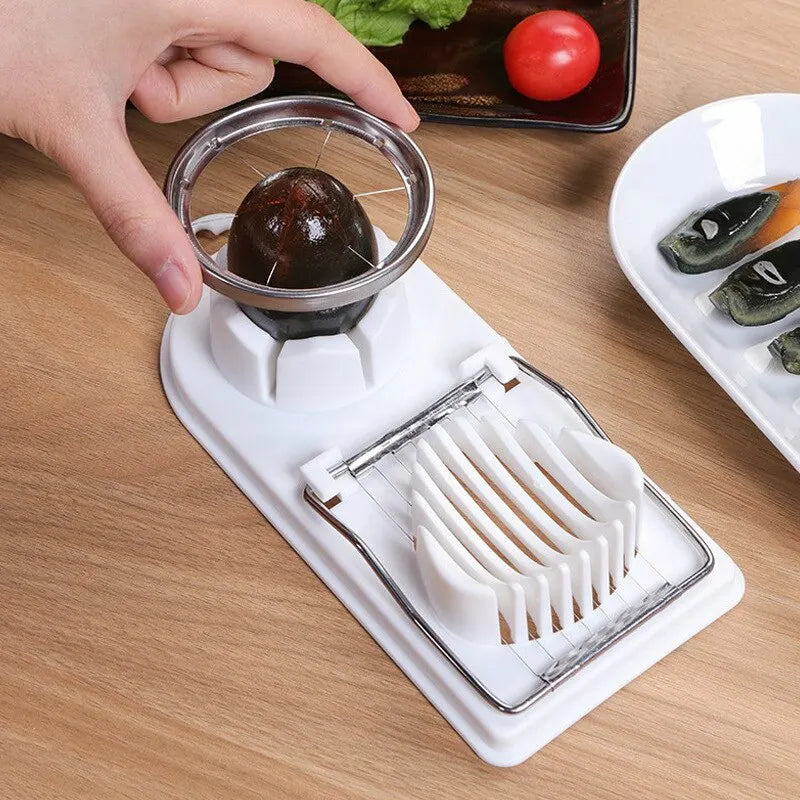 Stainless Steel Multifunctional Egg Slicer and Cutter - 2-in-1 Kitchen Gadget for Home Use