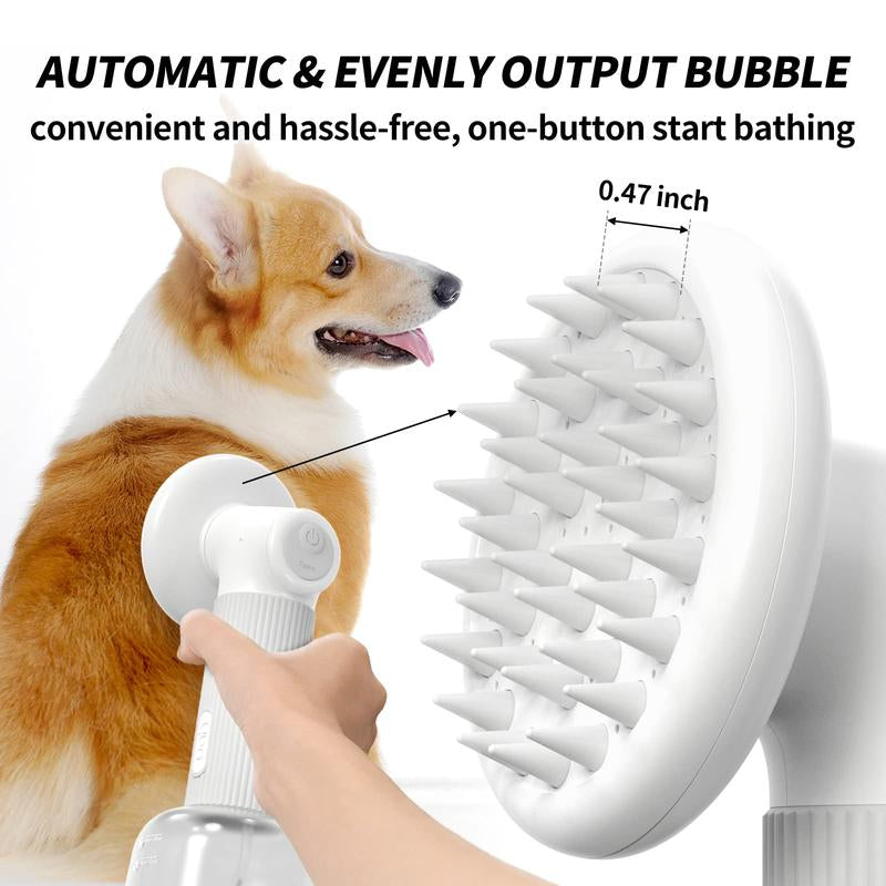 Revolutionary Auto-Foaming Dog Bath Brush with Built-In Soap Dispenser – The Ultimate Wireless Grooming Tool for Dogs & Cats by Uahpet