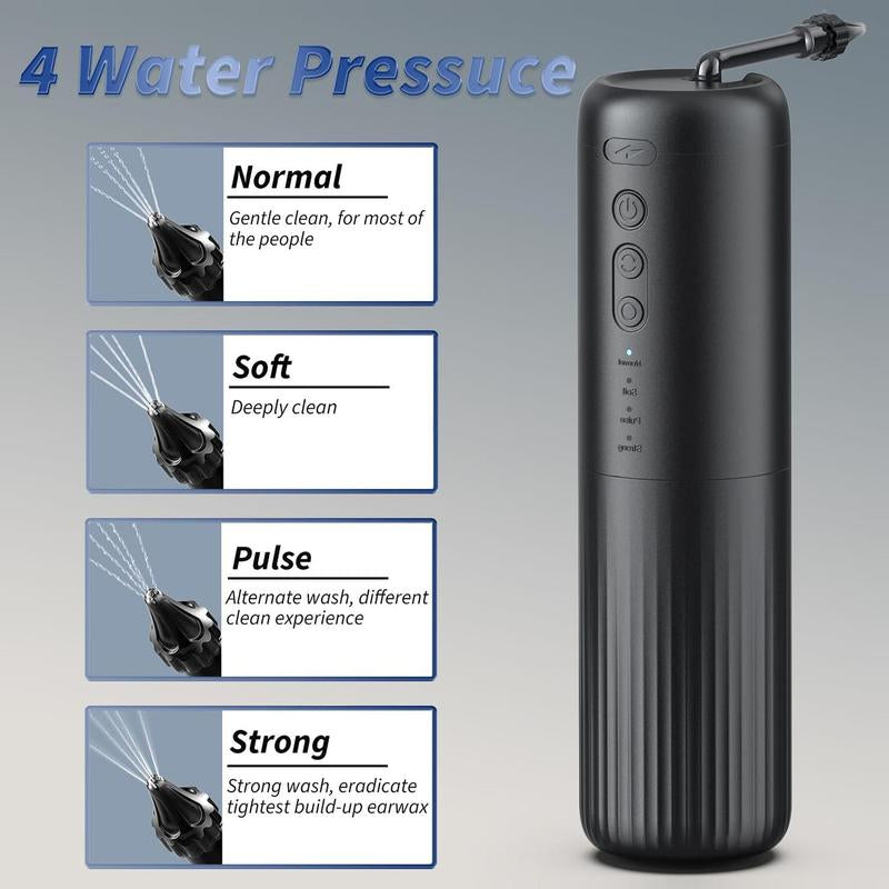 Advanced Electric Ear Wax Removal Tool with Four Adjustable Water Pressure Settings – Safe and Effective Ear Cleaning Solution for Home and Family Use