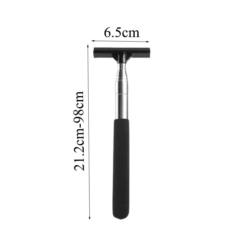 98Cm Car Rearview Mirror Wiper Stainless Steel Telescopic Retractable Layered Brush Head Auto Mirror Wash Cleaning Brush Wiper