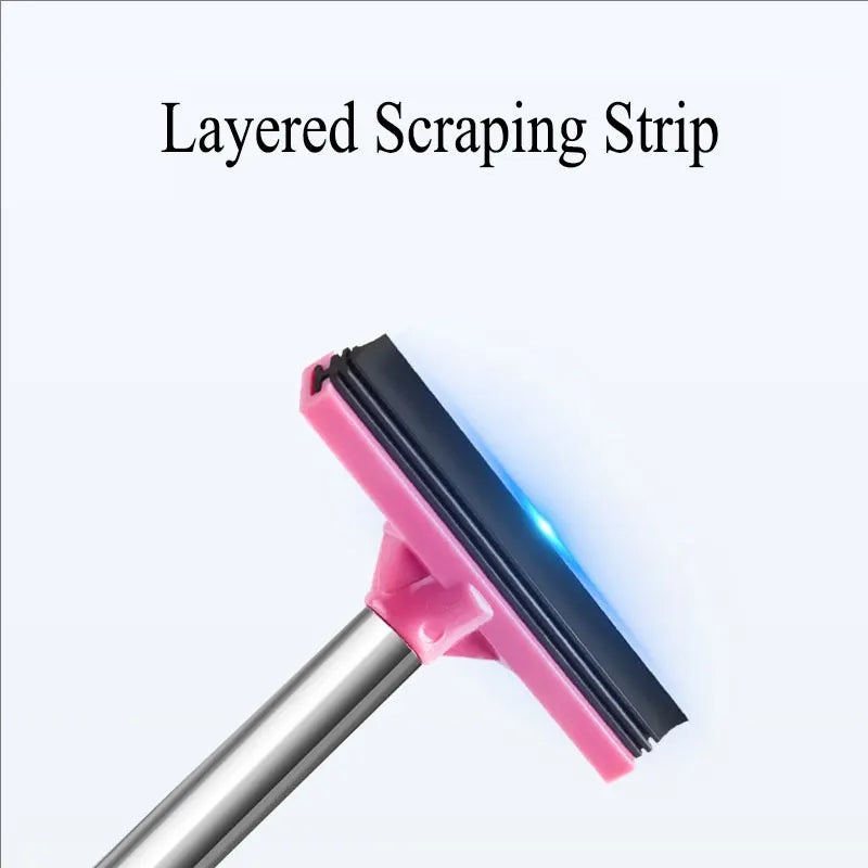 98Cm Car Rearview Mirror Wiper Stainless Steel Telescopic Retractable Layered Brush Head Auto Mirror Wash Cleaning Brush Wiper