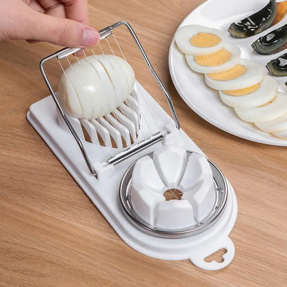 Stainless Steel Multifunctional Egg Slicer and Cutter - 2-in-1 Kitchen Gadget for Home Use