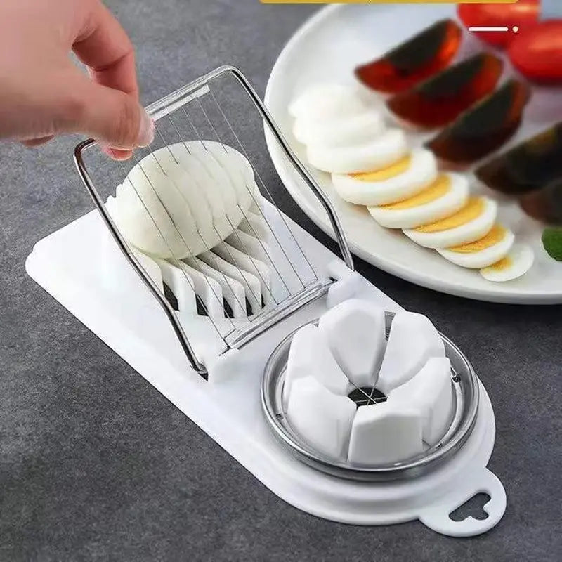 Stainless Steel Multifunctional Egg Slicer and Cutter - 2-in-1 Kitchen Gadget for Home Use