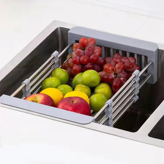 Revolutionize Your Kitchen with the Adjustable Stainless Steel Sink Drain Rack – Ideal for Effortless Drying of Fruits, Vegetables, and Dishes!