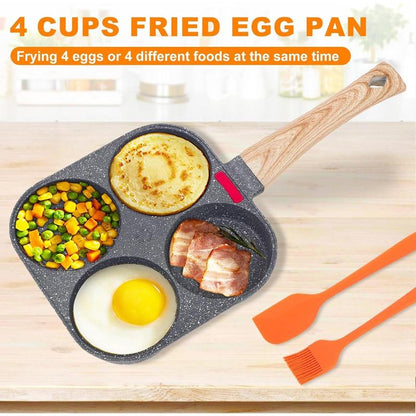 Transform Your Breakfast with the Nonstick 4-Cup Omelette & Pancake Pan – The Ultimate Healthy Aluminum Skillet for Quick & Delicious Meals!