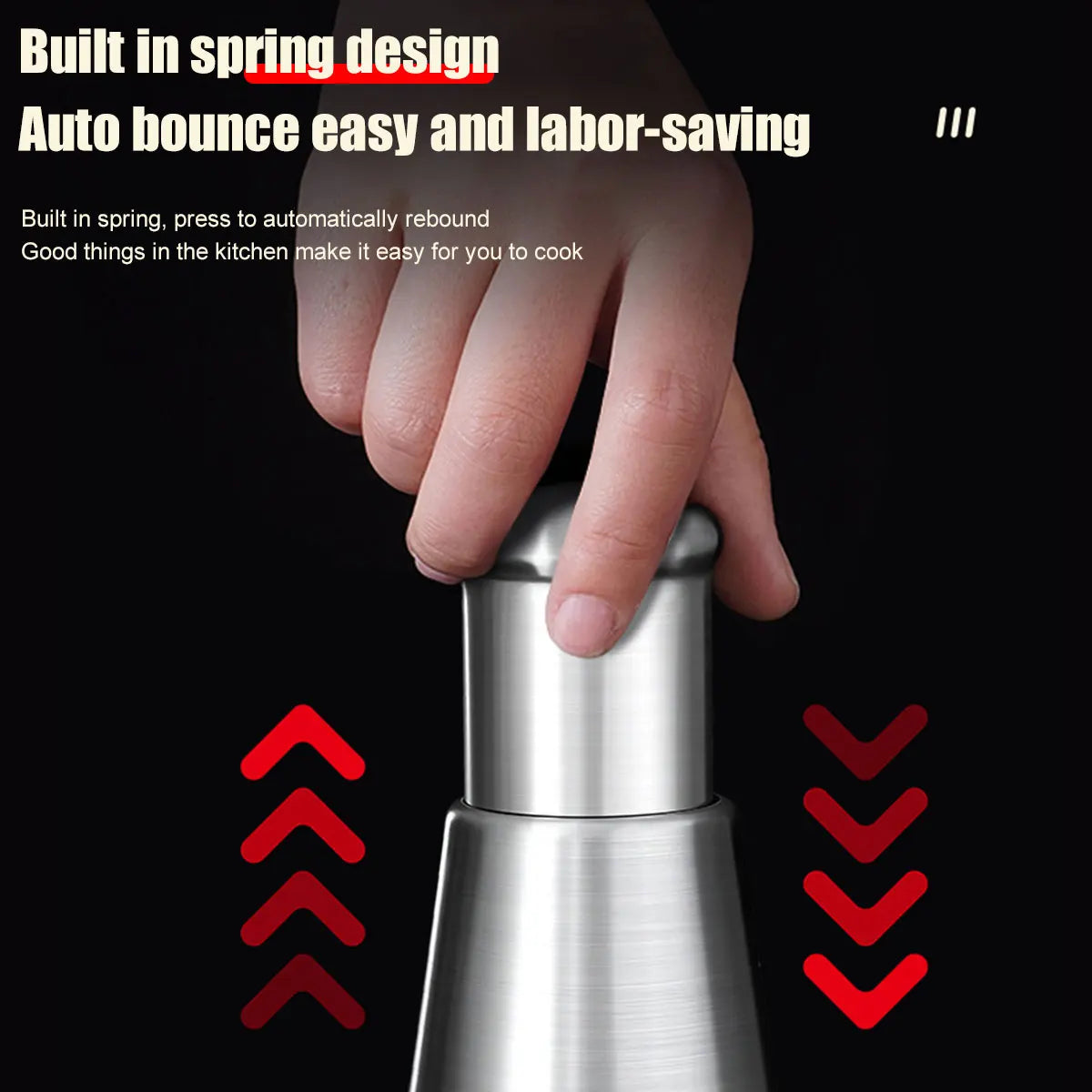 Efficient Stainless Steel Garlic Chopper - Manual Masher for Effortless Kitchen Preparation