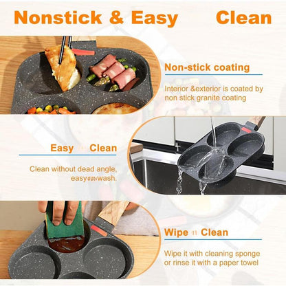 Transform Your Breakfast with the Nonstick 4-Cup Omelette & Pancake Pan – The Ultimate Healthy Aluminum Skillet for Quick & Delicious Meals!