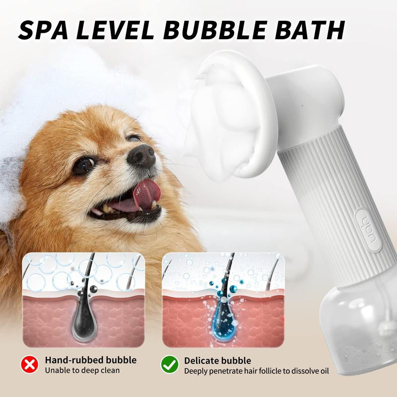 Revolutionary Auto-Foaming Dog Bath Brush with Built-In Soap Dispenser – The Ultimate Wireless Grooming Tool for Dogs & Cats by Uahpet