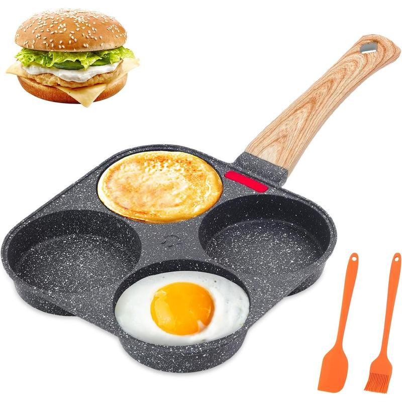 Transform Your Breakfast with the Nonstick 4-Cup Omelette & Pancake Pan – The Ultimate Healthy Aluminum Skillet for Quick & Delicious Meals!