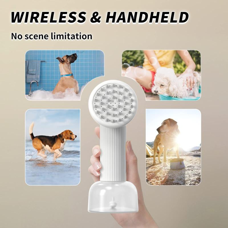Revolutionary Auto-Foaming Dog Bath Brush with Built-In Soap Dispenser – The Ultimate Wireless Grooming Tool for Dogs & Cats by Uahpet