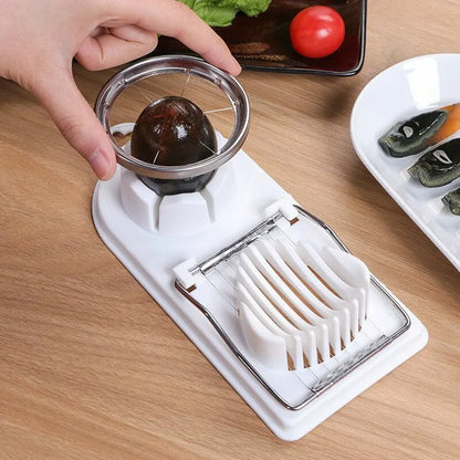 Stainless Steel Multifunctional Egg Slicer and Cutter - 2-in-1 Kitchen Gadget for Home Use